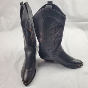 Genuine leather Dolcis black cowboy boots